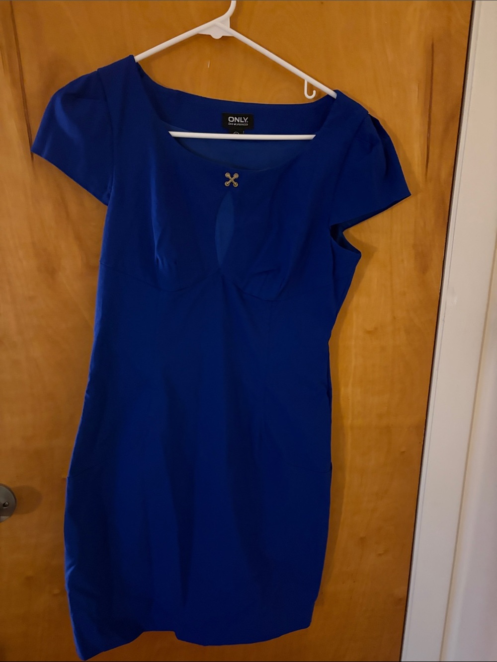 ONLY Cobalt Blue Cap-Sleeve Sheath Dress